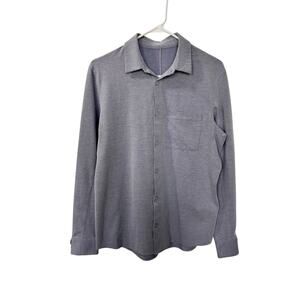 Lululemon Men's All Town Long Sleeve Button-Up‎ Oxford Shirt Blue Size Medium